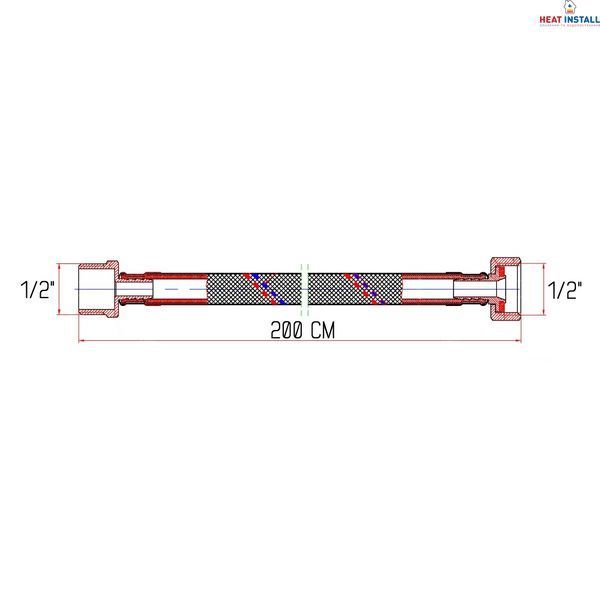 Гнучка підводка для води Thermo Alliance Forte ВЗ 200 см SF382W200 SD00002784 фото