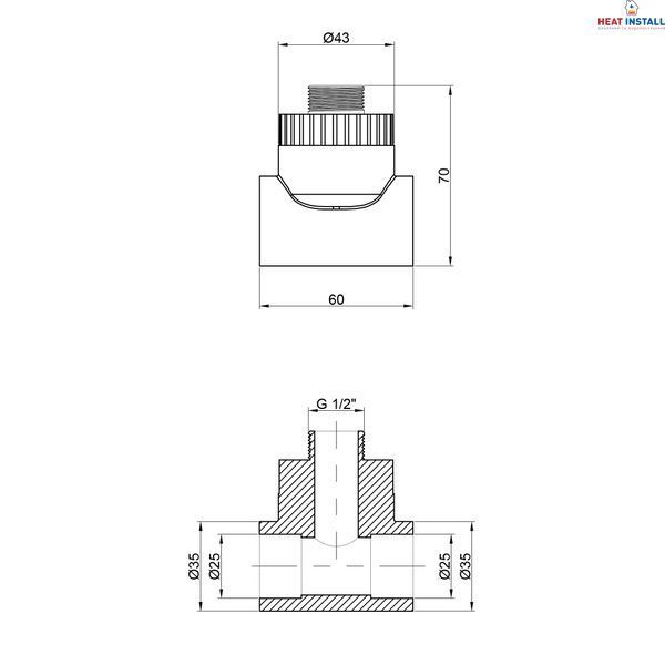 Трійник PPR Thermo Alliance 25х1/2"х25 ЗР SD00029391 фото