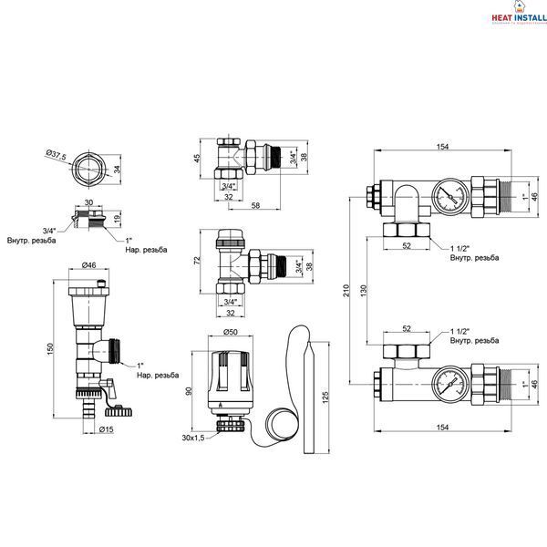 Змішувальна група Thermo Alliance Standart 1'' без байпаса SF006W25 SD00039977 фото