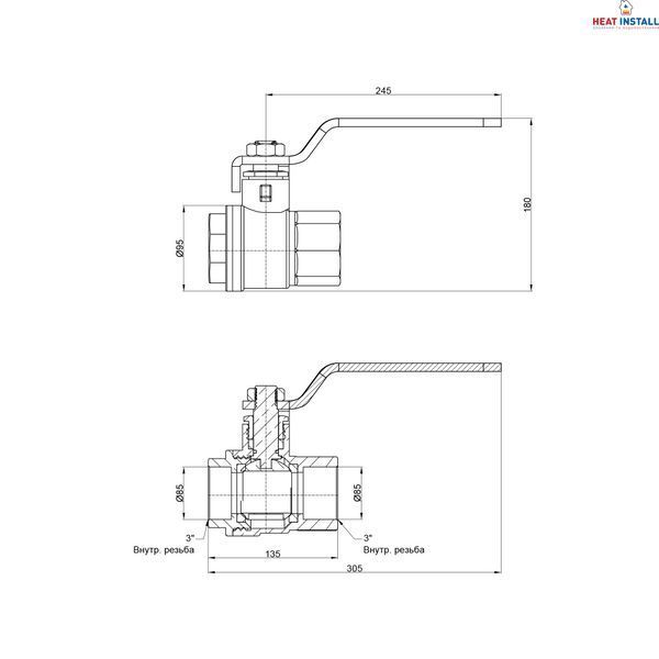 Кран кульовий Thermo Alliance Base 3" ВР для води (важіль) SD600W76 SD00002827 фото