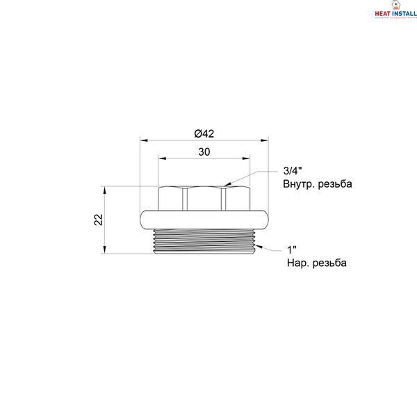 Футорка радіаторна Thermo Alliance Standart 1"х3/4" права SD11620D SD00004614 фото