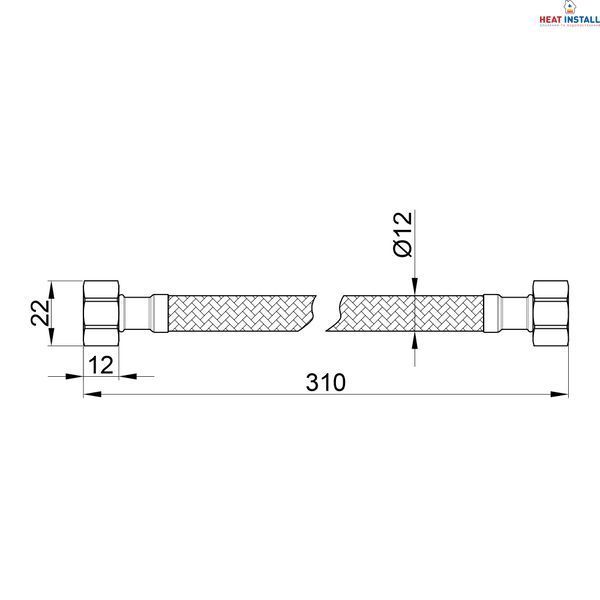 Гнучка підводка для води Thermo Alliance Standart 30 см ГГ SD397W30 SD00010885 фото