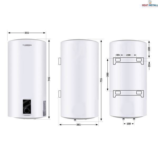 Водонагрівач електричний Thermo Alliance 50 л SLIM вертикальний, сухий ТЕН 2,0 кВт D50V20J(D)1-K SD00042045 фото