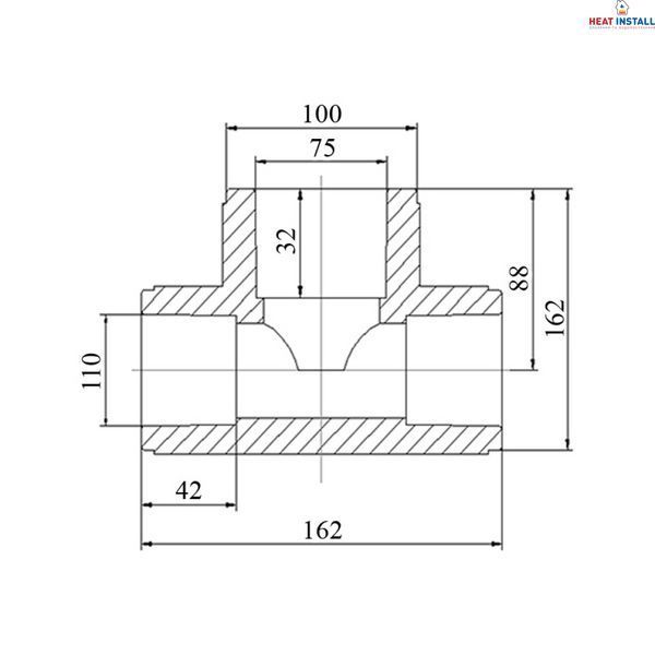 Трійник PPR Blue Ocean 110х75х110 редукційний SD00009237 фото