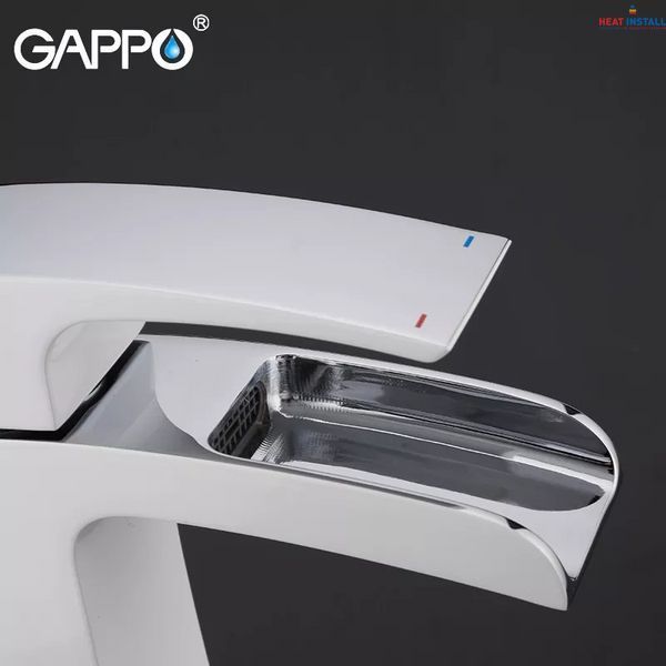 Змішувач для умивальника GAPPO G1007-30, білий/хром 1033996 фото