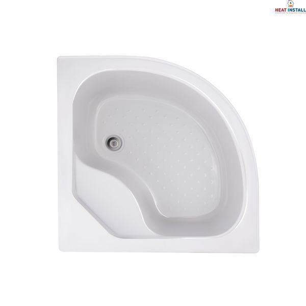 Душова кабіна Latwa SC90x90.SAT.HIGH.GR полукругла, скло тон 4 мм + Душовий піддон KAPIELKA ST90x90x41, з панеллю Lidz SD00050796 фото