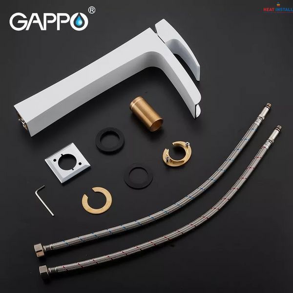 Змішувач для умивальника GAPPO G1007-31, білий/хром 1033997 фото