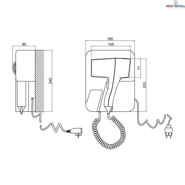 Фен із тримачем Qtap Pohodli 1200 Вт QTF1200RNP White (Pobut) SD00042872 фото