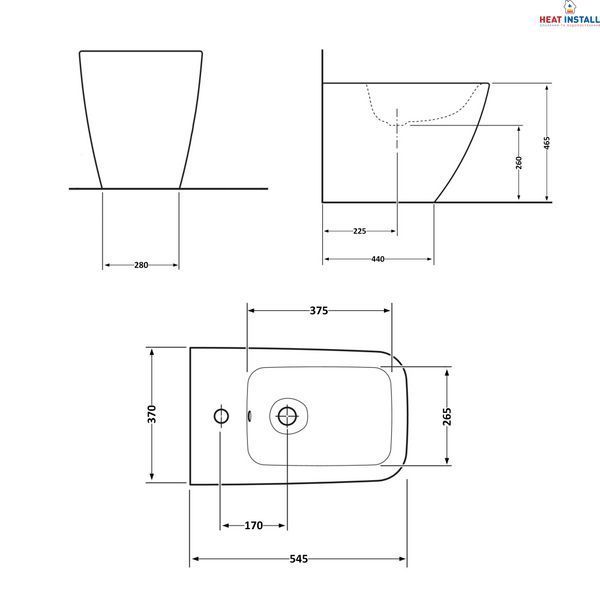 Біде підлогове Qtap Crow 545х360х410 White QT05443370W SD00042522 фото