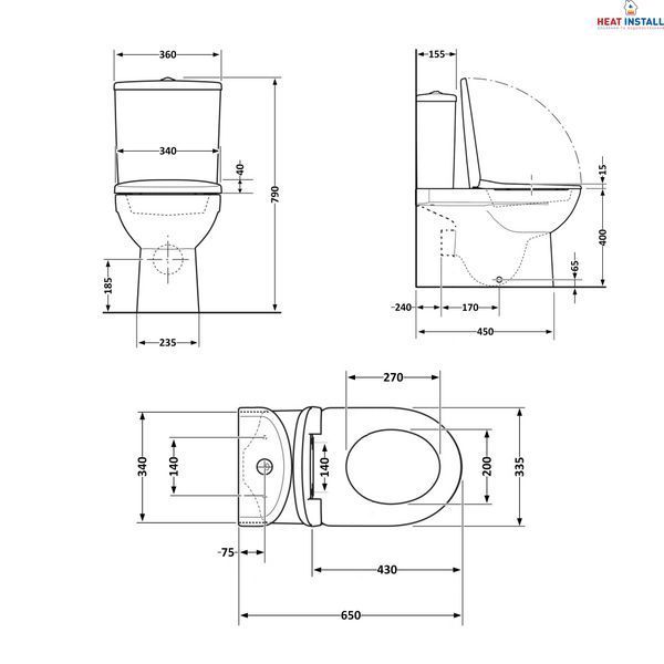 Унітаз-компакт Qtap Presto безобідковий з сідінням Soft-close QT24221217AW SD00045982 фото