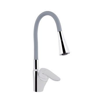 Змішувач для кухні Lidz Tani 007F3 з гнучким виливом (k40) LDTAN007F3GCR31869 Chrome/Grey SD00037970 фото