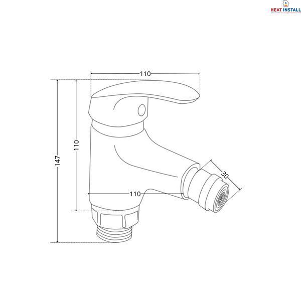 Змішувач для біде Lidz Tani 001AF (k40) LDTAN001AFCRM44958 Chrome SD00051082 фото