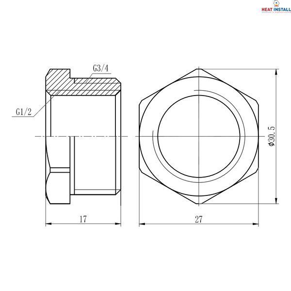 Футорка Thermo Alliance Forte 1/2"х3/4" ЗВ SF3742015 SD00002749 фото