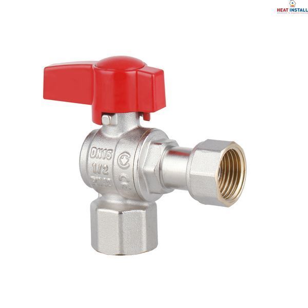 Кран кульовий Thermo Alliance Standart 1/2"ВВ кутовий, PN40, з накидною гайкою TAS223W15 SD00054689 фото