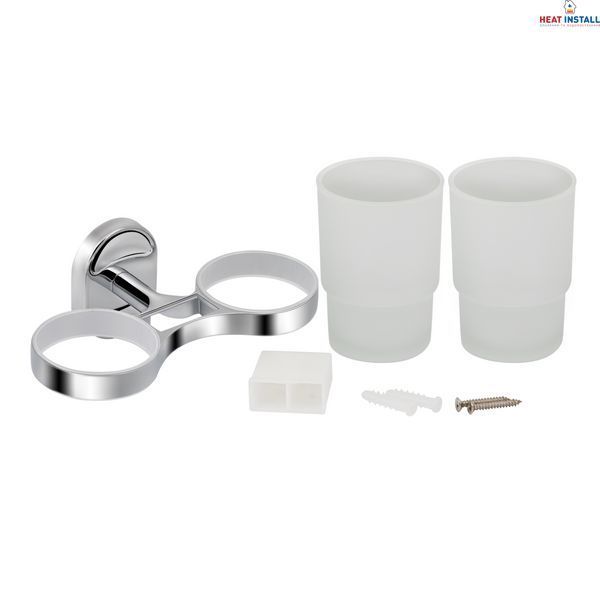 Склянка з тримачем Lidz Oreo 0402 подвійний настінний (матове скло) LDORE0402CRM22164 Chrome SD00028261 фото