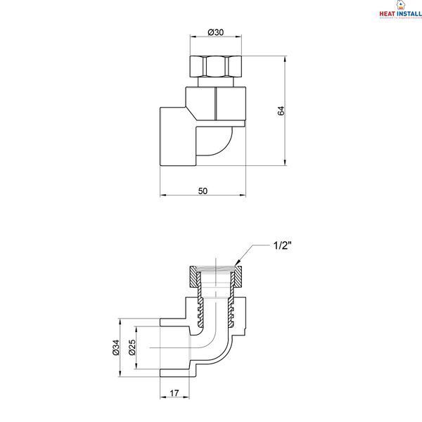 Кутик PPR Thermo Alliance з накидною гайкою 25х3/4" ВР SD00029429 фото