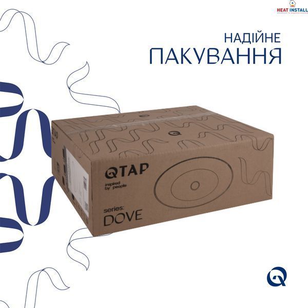 Раковина накладна Qtap Dove 415x340x140 мм, Marble, овальна, з донним клапаном QTDOV188SB49785 SD00055909 фото