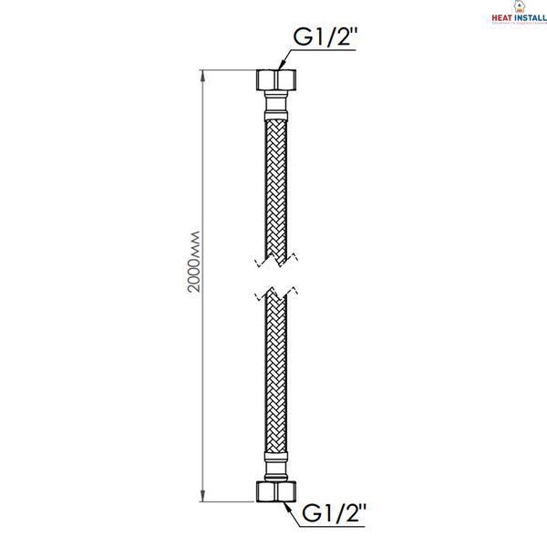 Шланг для води Thermo Alliance Standart 200 см NYLON 1/2"x1/2" ВВ TAS387W200 SD00052984 фото