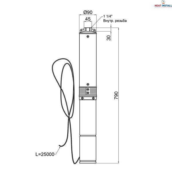 Насос заглибний відцентровий Thermo Alliance 4SSM2-9 0,37 кВт SD00046781 фото