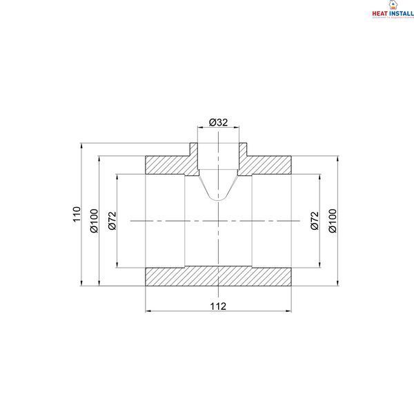 Трійник PPR Thermo Alliance 75х32х75 SD00029374 фото