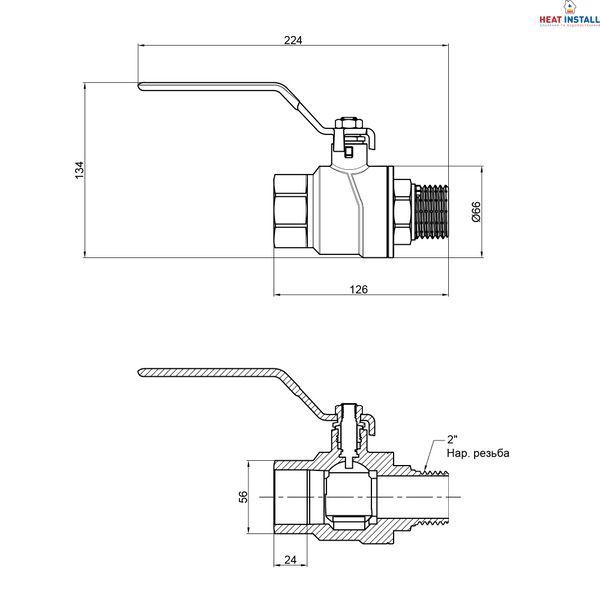Кран кульовий Thermo Alliance Forte 2" ВЗ для води (ручка) SF605W50 SD00010549 фото