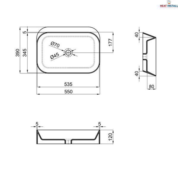 Раковина-чаша Qtap Scorpio 550х390х120 Matt black QT14112243MBN SD00052895 фото