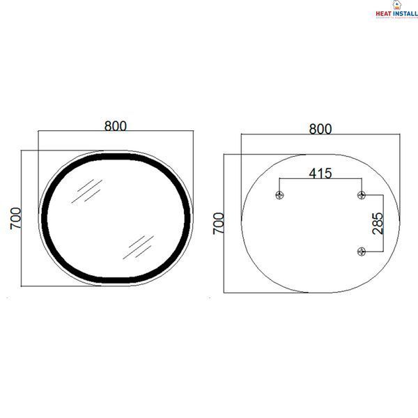 Дзеркало Qtap Gemini 800х700 з LED-підсвічуванням Touch, з антизапотіванням, з димером, рег. темп. кольору (3000-6500K) Reverse QT2578R8072B SD00052319 фото