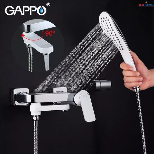 Змішувач для ванни GAPPO G3248, білий/хром 1041639 фото