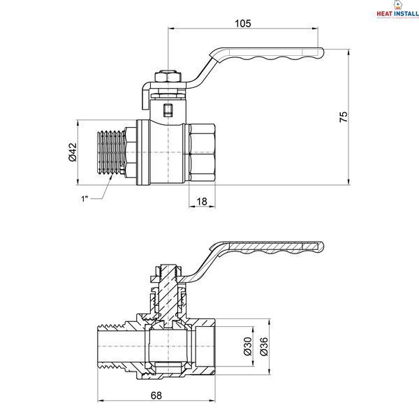 Кран кульовий Thermo Alliance Standart 1" ВЗ для води (важіль) SD605NW25PN40 SD00021337 фото