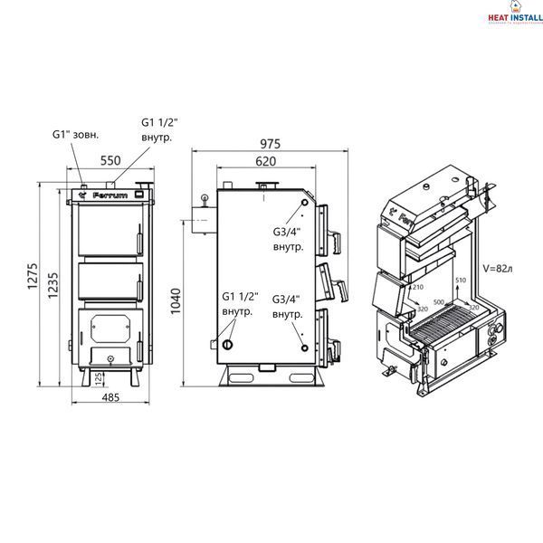 Котел твердопаливний сталевий Thermo Alliance Ferrum V 5.0 FSF 20 SD00054012 фото