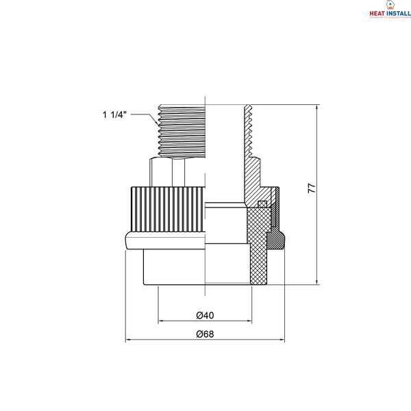 Муфта PPR Thermo Alliance 40х1" 1/4 ЗР SD00029340 фото