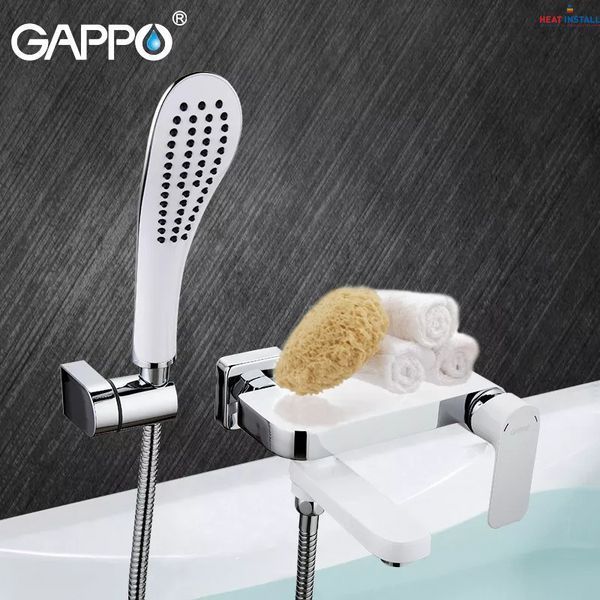 Змішувач для ванни GAPPO G3248, білий/хром 1041639 фото