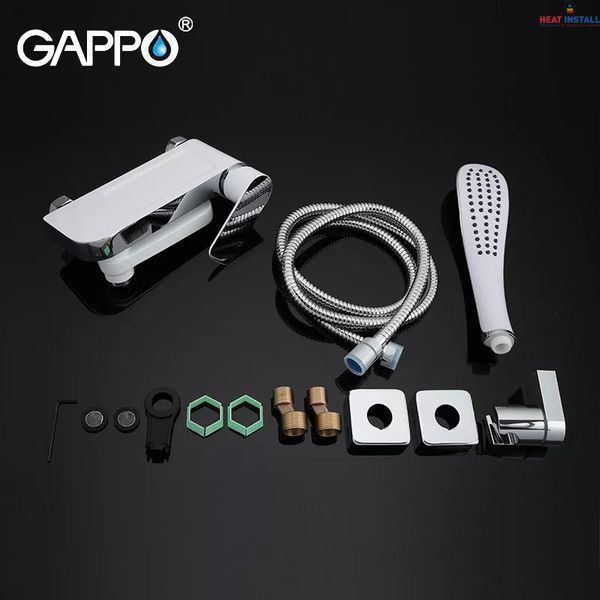Змішувач для ванни GAPPO G3248, білий/хром 1041639 фото