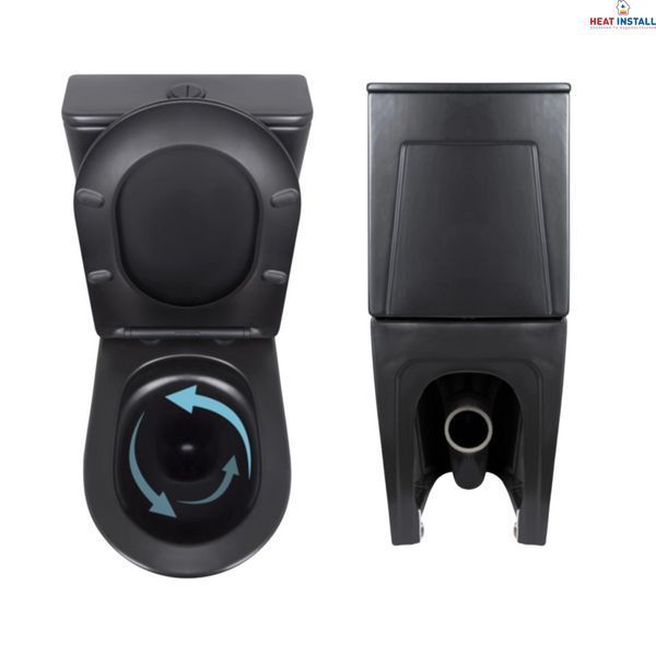 Комплект 2 в 1: підлоговий унітаз Qtap Scorpio Matt Black QT14226088AMB + набір гігієнічного душу Lidz Aria Black LDARI110BLA43394 SD00055247 фото