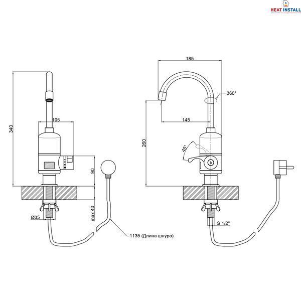 Проточний кран-водонагрівач кухонний для кухні Lidz Warm 056 LDWAR056WCR24984 White / Chrome SD00031081 фото