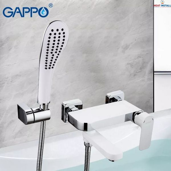 Змішувач для ванни GAPPO G3248, білий/хром 1041639 фото