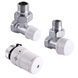 Набір Крани радіаторні кутові ARCO 1/2&Prime; подача + зворотка+ термоголовка KC001 KCТ01 М30 000004852 фото 1