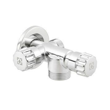 Кран приладовий вентильний Raftec Silver 1/2"х 1/2"х3/4" VBE010102 99907 фото