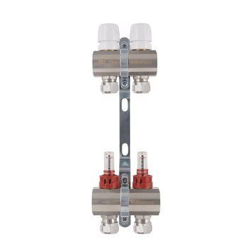 Колектор латунний з витратомірами та євроконусами Thermo Alliance Standart 1" на 2 виходи TAS235W2E SD00055263 фото