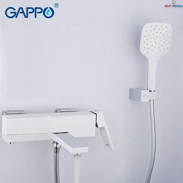 Змішувач для ванни GAPPO G3217-8, білий/хром 1033999 фото
