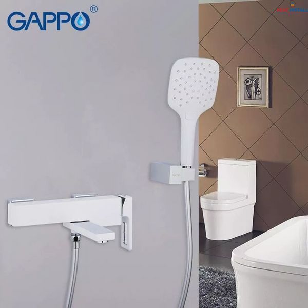 Змішувач для ванни GAPPO G3217-8, білий/хром 1033999 фото