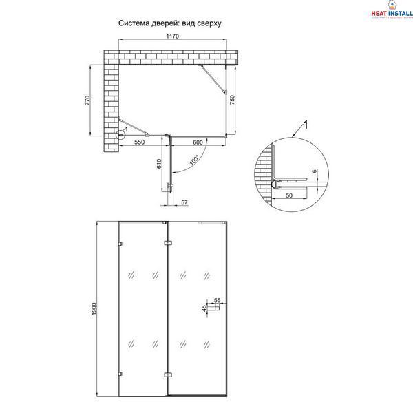 Qtap 6мм бічна стінка прозора Clear CAPRICORN 10128RC6 SD00050820 фото
