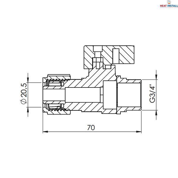 Кран кульовий обтискний Thermo Alliance Forte 20х3/4" ЗР SF262W20 SD00023058 фото