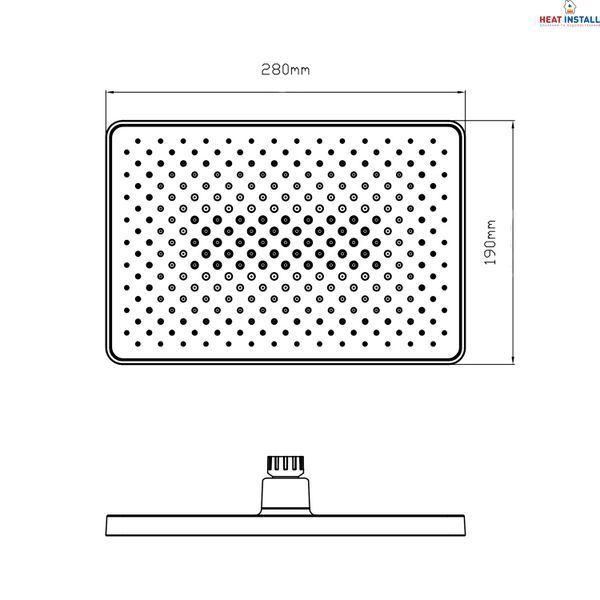 Лійка для верхнього душу Qtap Hlavova 280x190 мм прямокутна QTHLA107BLM45947 Black Matt SD00052071 фото