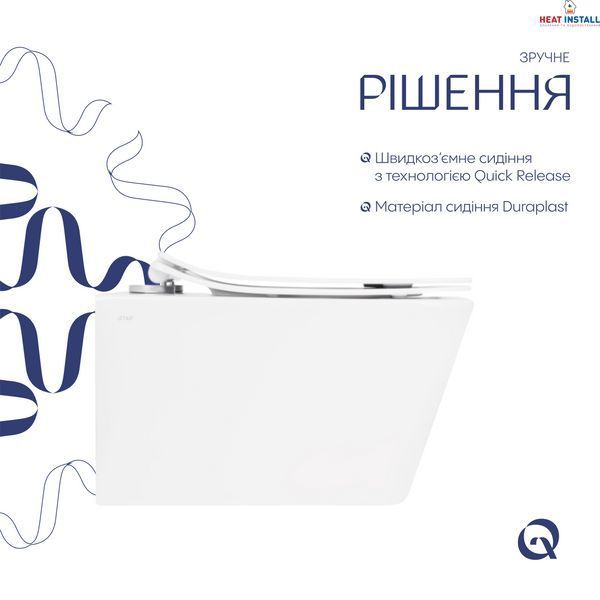 Унітаз підвісний Qtap Crow Rimless безобідковий з сідінням Soft-close QT05335170W SD00036222 фото