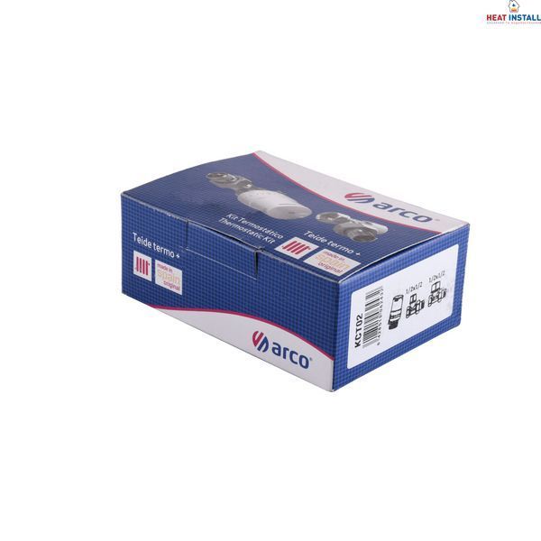 Набір Крани радіаторні прямі ARCO 1/2&Prime; подача + зворотка + термоголовка KCT02 М30 000004853 фото