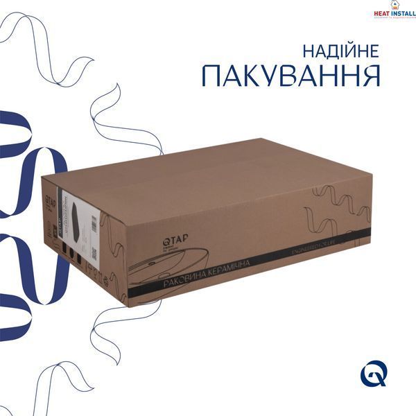 Комплект Qtap Scorpio: Раковина накладна прамокутна 550х390х120 мм Matt Black + Донний клапан PU03 SD00053422 фото