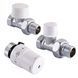 Набір Крани радіаторні прямі ARCO 1/2&Prime; подача + зворотка + термоголовка KCT02 М30 000004853 фото 1