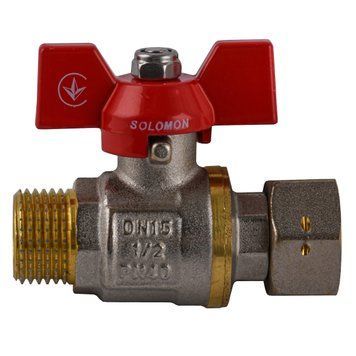 Кран кульовий прямий з накидною гайкою SOLOMON 1/2&Prime; ЗВ PN40 (V5002-S) 000031953 фото