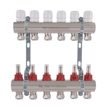 Колектор латунний з витратомірами та євроконусами Thermo Alliance Standart 1" на 6 виходів TAS235W6E SD00055267 фото